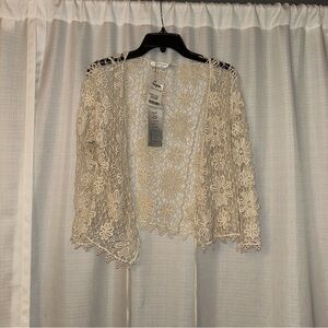 Cream Floral Lace Cardigan